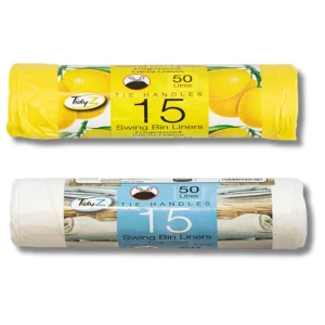 Tidyz Duftende Søppelposer med Knytehåndtak 50L 15-pk