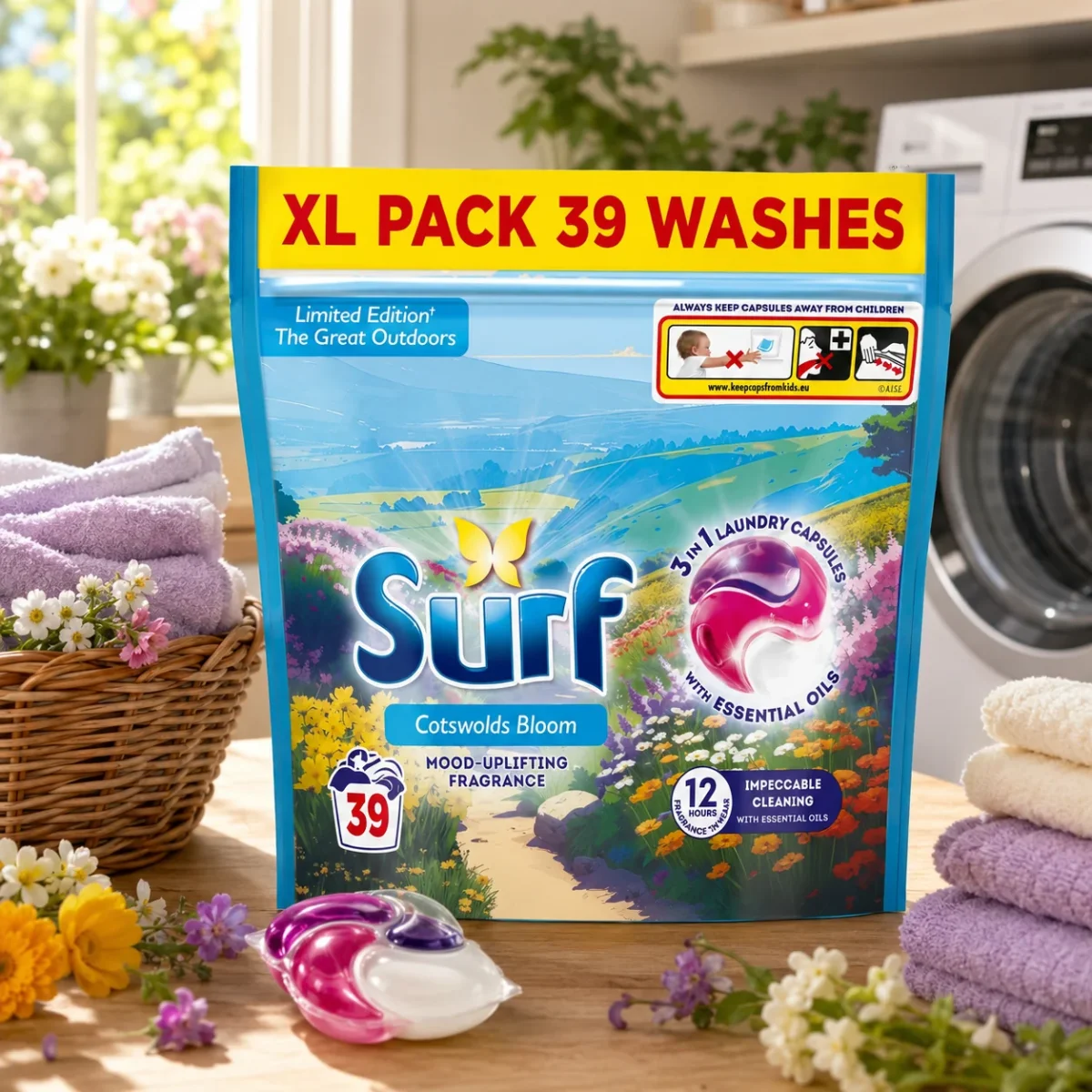 Surf 3 in 1 Laundry Capsules Cotswolds Bloom 39 vask - Image 5