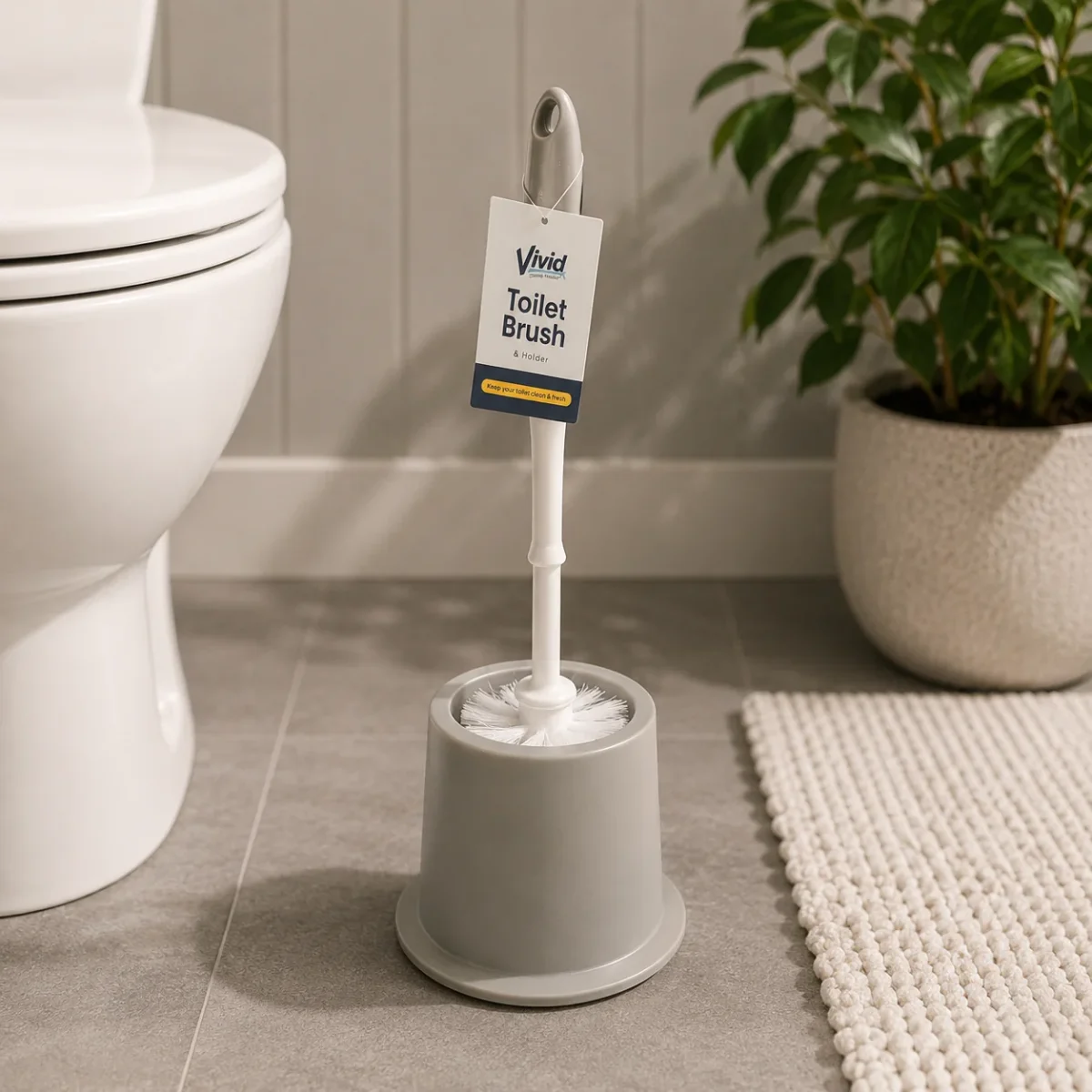 Vivid Beige Toalettbørste & Holder - Image 3