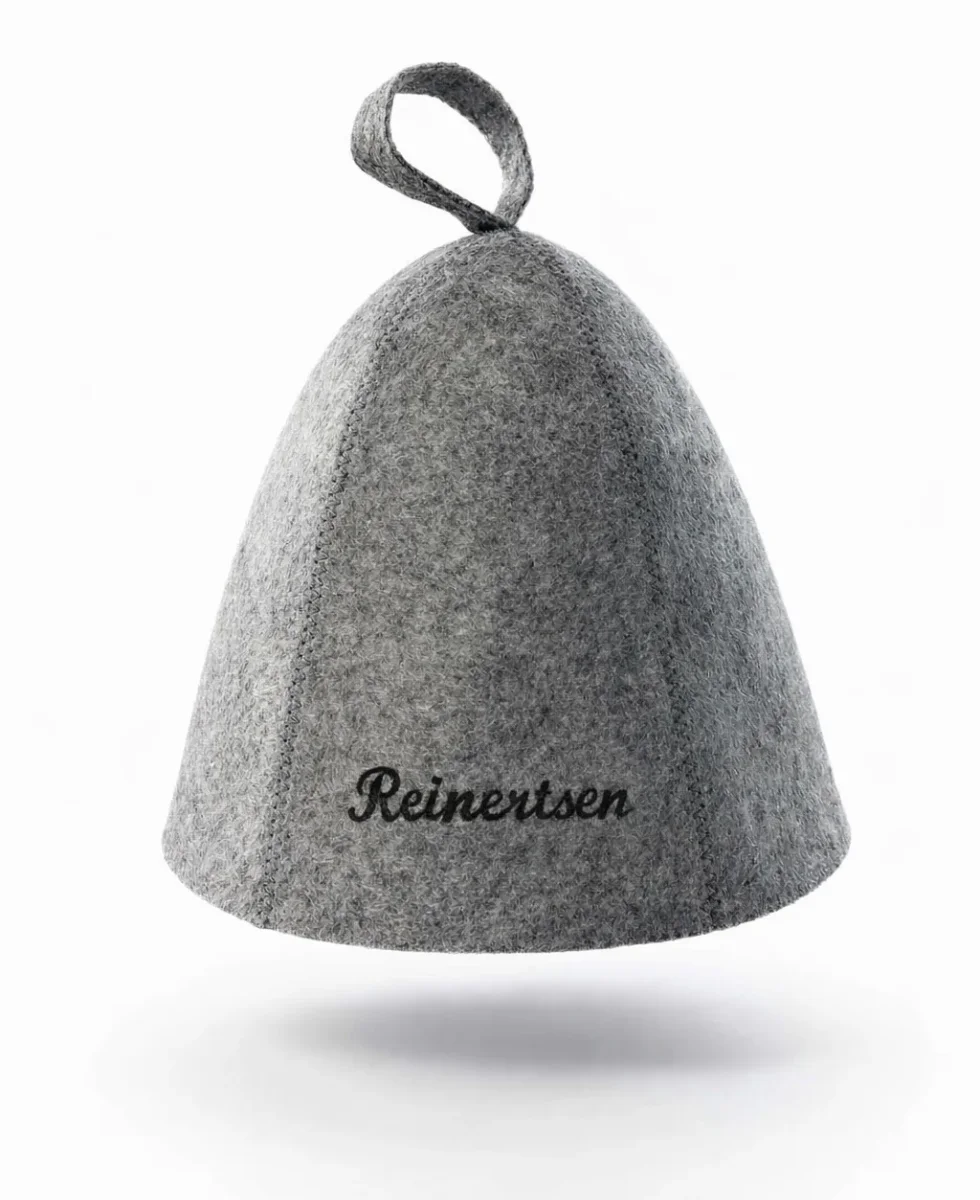 (Pakke på 2 stk) Jacuzzi-/badstulue i ull med brodert navn, gave som varmer i jacuzzien. Til isbading også. - Image 3
