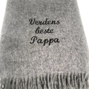Verdens beste Pappa ullpledd i 100% ull, 130x170 cm