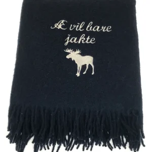 Jaktpledd i 100% ull med brodering, 130x170 cm