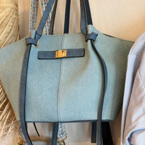 Rosenvinge JOSEFINE shopper med frontspenne – blå