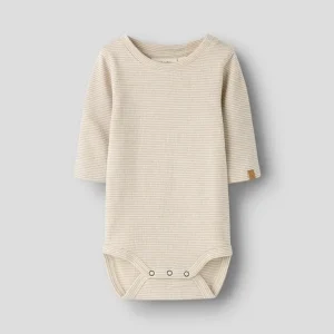 LIL ATELIER FENG LS SLIM BODY, Oxford Tan- Stipet Beige , Offwhite