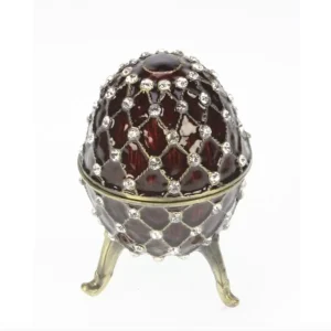 &laquo;Faberge&raquo; egg – gull/rød rutet dekor