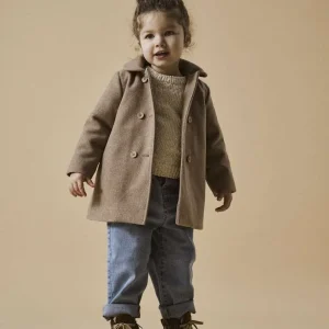LIL ATELIER, NALINA LONG JACKET, Kåpe, Jakke, Travertine MELANGE/ Brun