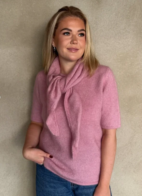 Reve, Caroline T-Shirt, Strikke topp, Mohair- og ullblanding, pink, Rosa