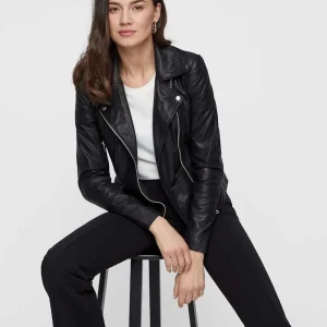 YAS SOPHIE LEATHER JACKET NOOS- Skinnjakke/ Bikerjakke, Black- Sort