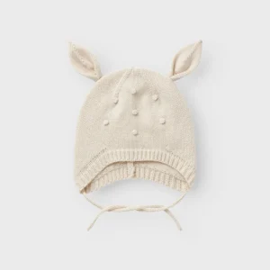 LIL ATELIER GENE DEER KNIT HAT LIL- Rådyr Lue I Cashmere , Turtledove MELANGE, OffwhiteOg Ull